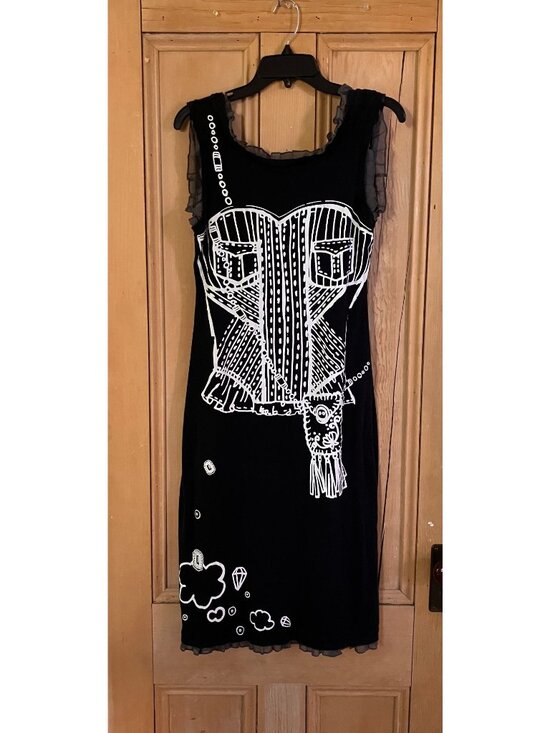 Free People Dresses & Skirts - Free People Womens Dare To Dream Gaultier Print Silk Dress Small Black SP EXC